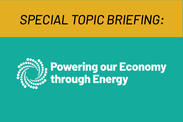Powering our Economy through Energy graphic